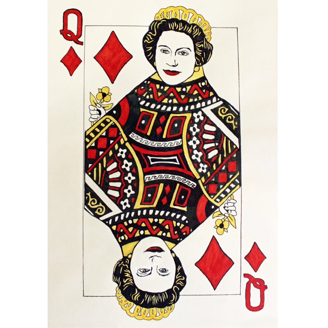 BonnycastleArt's tweet photo. Queen of Diamonds (created for the Queen's Diamond Jubilee), Ink on paper, 12 x 16 inches.
.
#queenelizabeth #elizabethii #thequeen #queen #queenelizabethii #diamondjubilee #royalfamily #britishhistory #britishmonarchy #britishroyalfamily #windsorcastle #royal #inkdrawing https://t.co/yi5XEV3Ju8