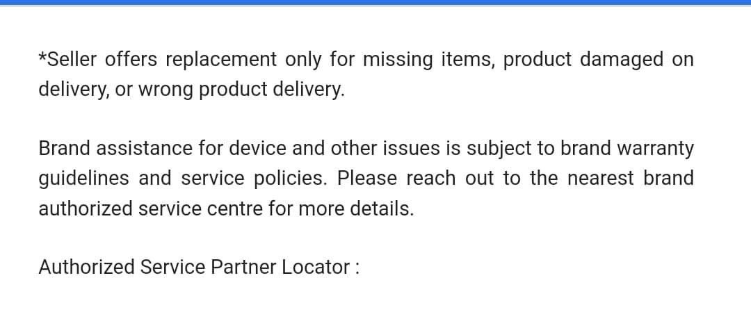 If one gets a defective product (OBD can’t check everything eg battery backup) then it’s customers duty to run to brands for help? 😃

How is this not anti-consumer policy? <a href="/consaff/">Consumer Affairs</a> 

If defective products are home delivered then the service replacement should also be door step