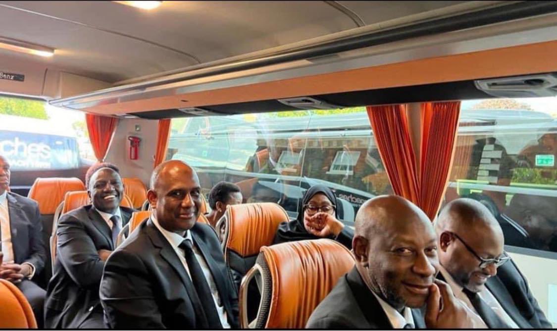 AdvoBarryRoux's tweet photo. It's crazy how African leaders are loaded in one bus but them whites are given a motorcade. #queensfuneral #QueenElizabethIIMemorial https://t.co/CPwACVjdma
