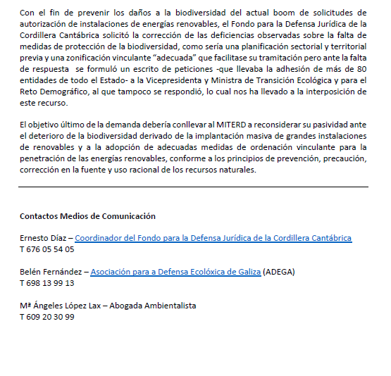 🚨PRESENTADA DEMANDA DESDE EL FDJCC CONTRA EL PLAN NACIONAL INTEGRADO DE ENERGÍA Y CLIMA 2021-2030 (PNIEC) Y LA ZONIFICACION AMBIENTAL ANTE EL TRIBUNAL SUPREMO 
✅Demanda pionera en la lucha contra la implantación de renovables a gran escala
✅Con cargo al fdjcc.org
