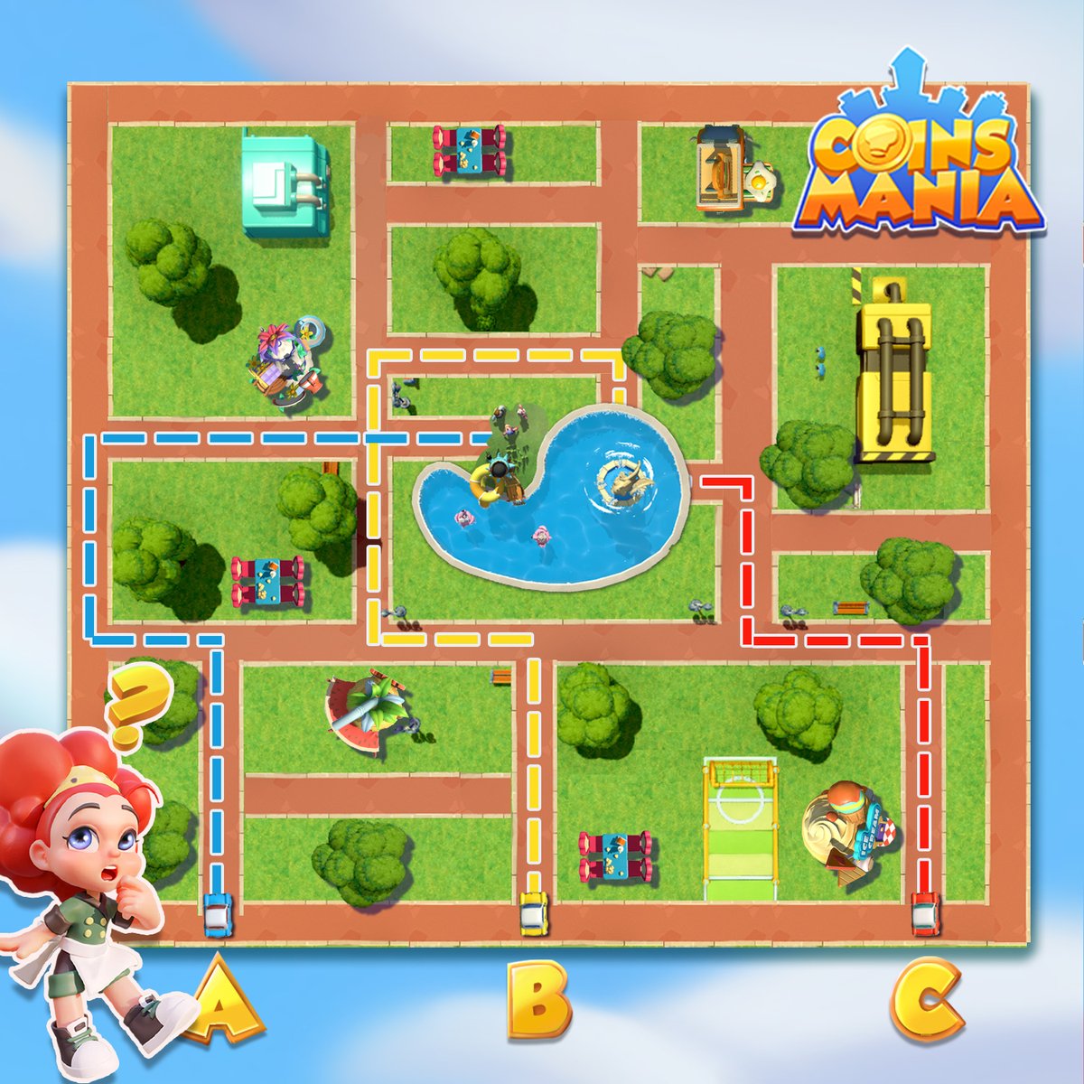 Cooking__Pop's tweet image. #Takeashortcut🏃‍♂️
There is a party at Fountain Square!🥳
Can you help Max find the shortest route to the party?🥰
Is A, B or C?
Let us know and 200 could be yours!👏
🌟Come and play now!🌟
Download here👇:
play.google.com/store/apps/det…