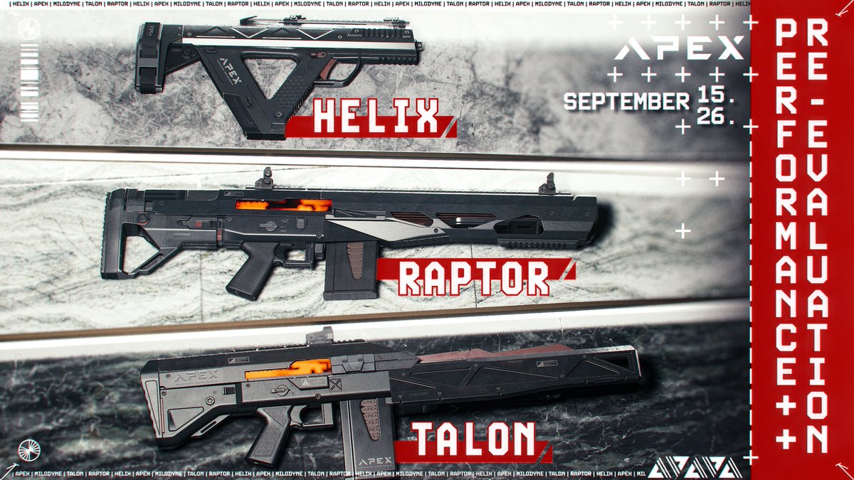 The Performance Re-Evaluation event is in full swing! 

Complete your assigned tasks and be the first to grab these futuristic Apex weapons before they appear on the Marketplace!