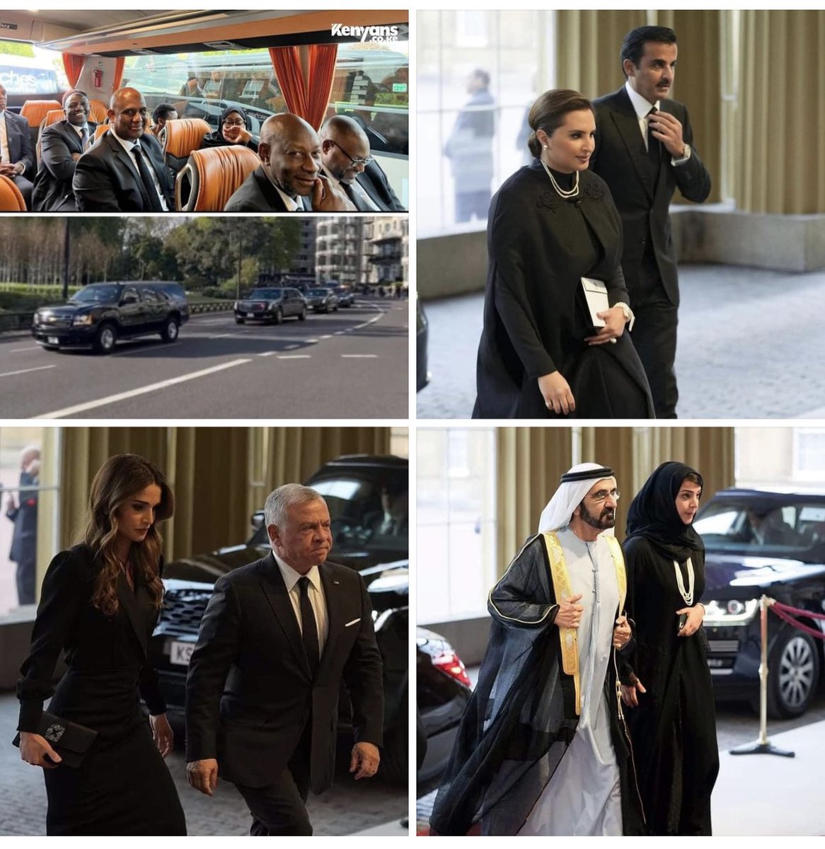 HodoMure's tweet photo. African leaders being humiliated and ferried in a bus while Arab oligarchs arrive in style. #queensfuneral https://t.co/9z9EQVZS8w
