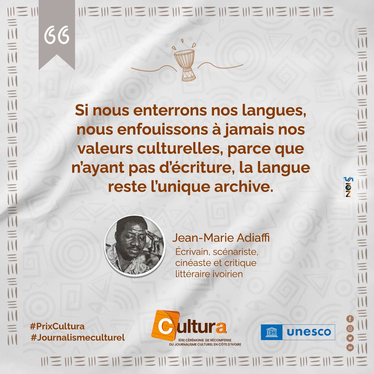 Nos langues, notre identité. Préservons les. 
Belle semaine ! 🌟
Bureau @Unesco Abidjan 
#CULTURA #art #culture