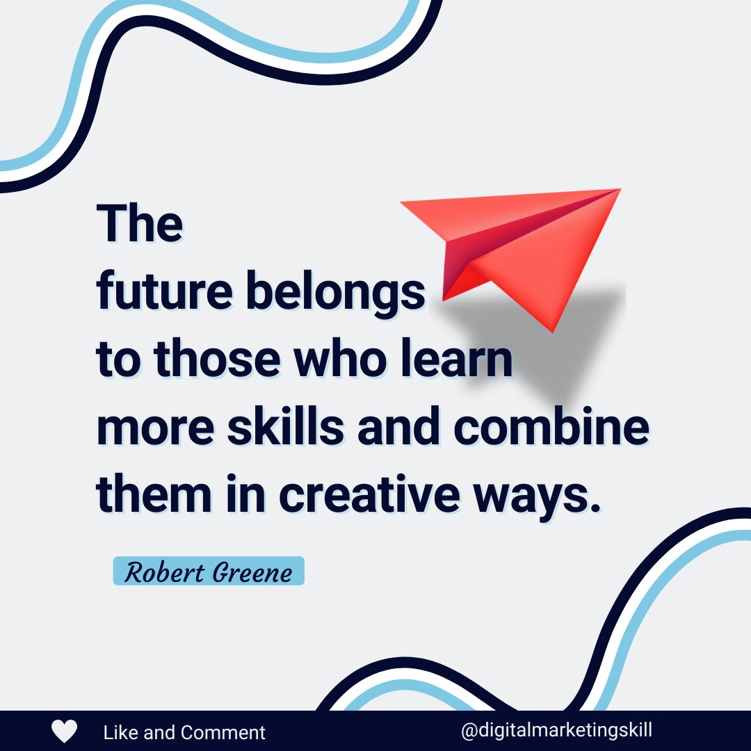 DMSInstitute's tweet photo. What skills do you possess?
The world is fast experiencing a paradigm shift where people care less about the degrees you possess.
They want to see the skills you have that can drive the results that they desire.
#DMSI #DigitalMarketingSkillInstitute #mondaymotivation https://t.co/HuJoTx34CS