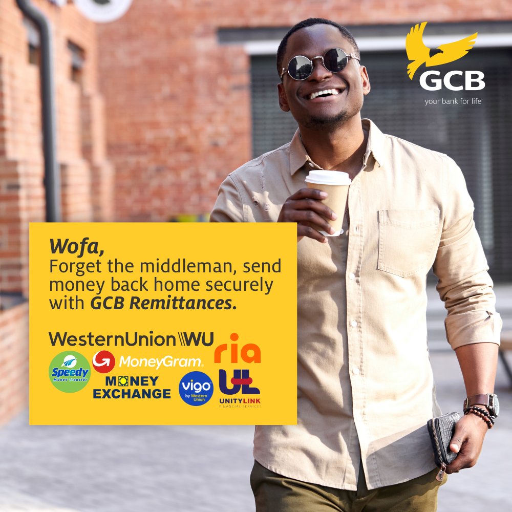 GCBBankPLC's tweet photo. Send money to friends and family here at home through GCB on any of these Remittance Services.
#Remittance #Abroad #Home #MoneyGram #Speedy #MoneyExchange #Ria #Vigo #UnityLink #WesternUnion #Banks #GCBBank #YourBank4Life https://t.co/M8uBXC57ll