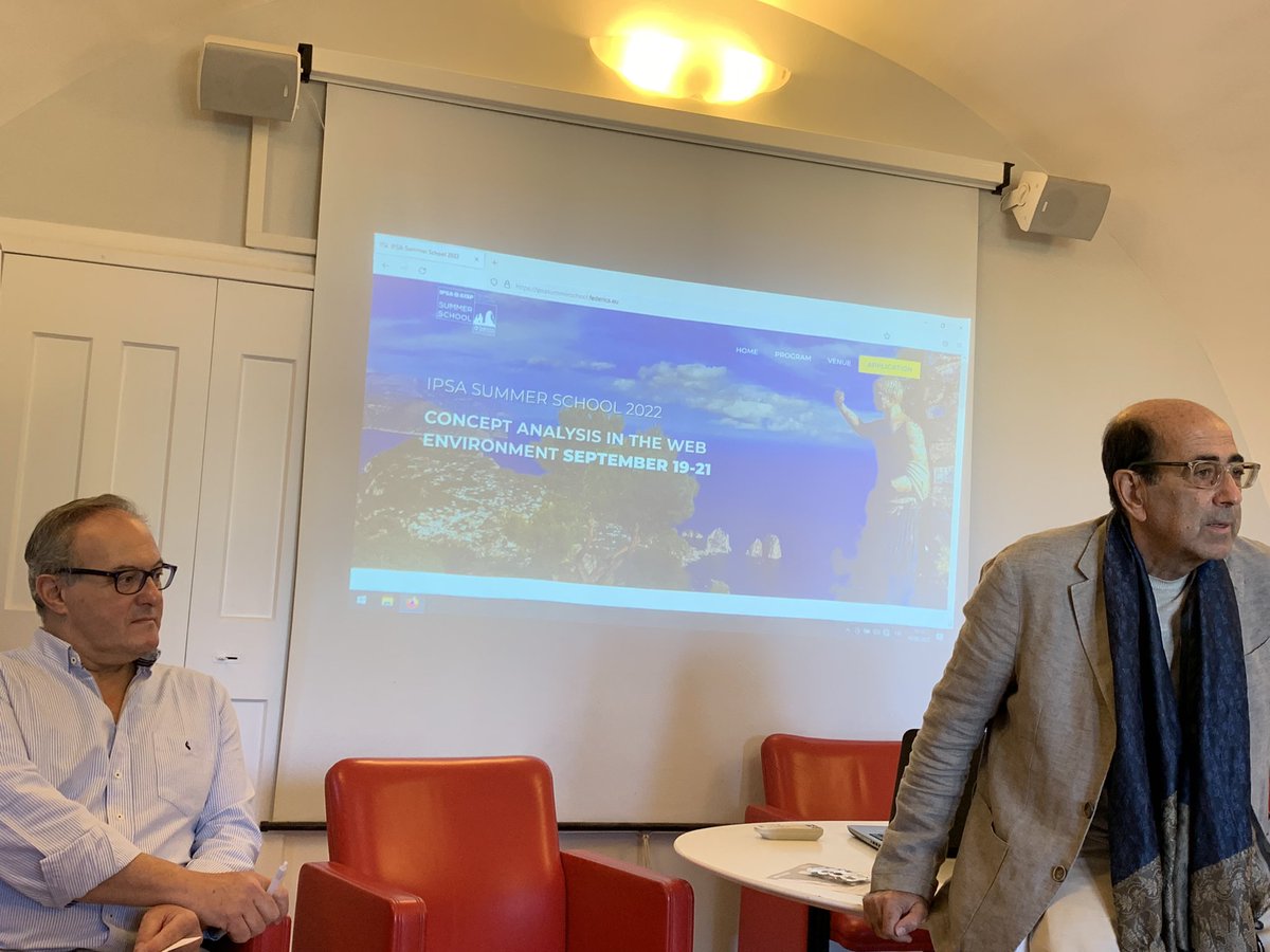 annacri_unina's tweet photo. Concept Analysis in the Web
Mauro Calise Pablo Oñate
now in-person #ipsasummerschool @ipsa_aisp @UninaIT @FedeNunziata @foMusella @rullovich #ipsacapri2022 @sisp__ @LucaVerzichelli #hyperpolitics @Cornell @edizionimulino #concettichiave #politicalscienceconcepts @hyperpolitics https://t.co/mk8TnmnxQl
