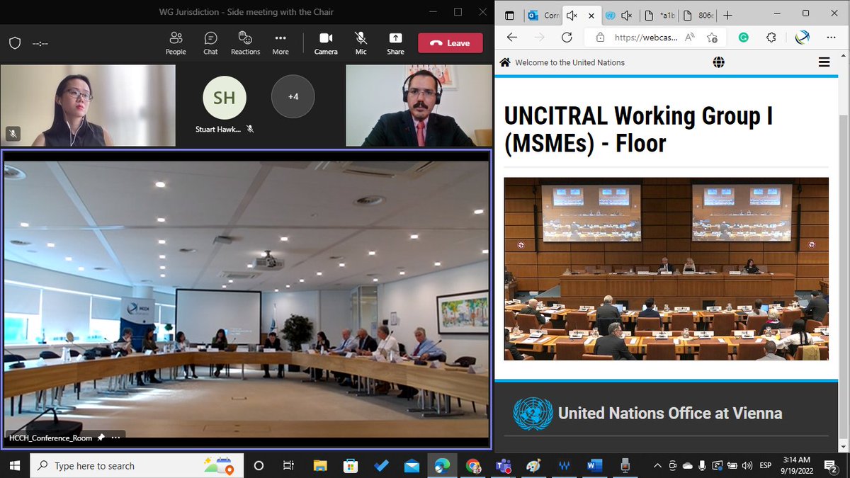#Día1 de las sesiones del #WG1 de la #UNCITRAL y del #GrupoDeExpertos en materia de #jurisdicción de la <a href="/HCCH_TheHague/">HCCH</a> • En la #UNCITRAL a lo largo de la semana estaremos sesionando sobre el acceso de las microempresas y pequeñas y medianas empresas #MiPyMEs al crédito. 1/3