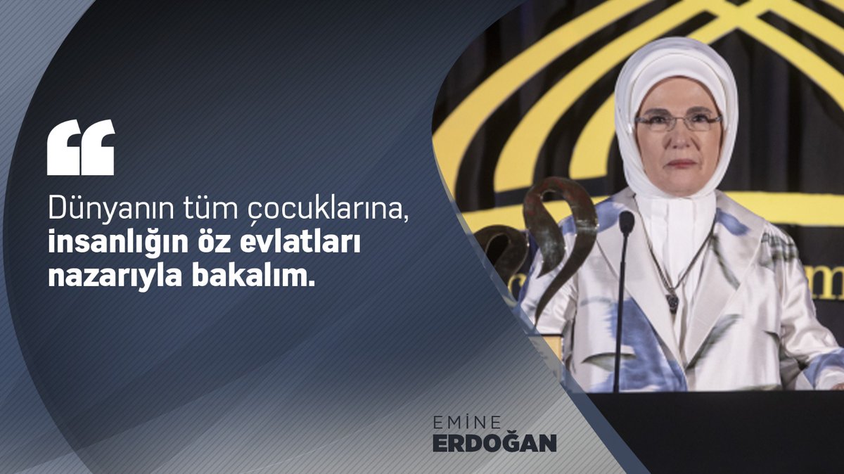 AkKadnlarandr1's tweet photo. "Dünyanın tüm çocuklarına, insanlığın öz evlatları nazarıyla bakalım."
EMİNE ERDOĞAN 

Uluslararası Başarı https://t.co/GxZf0e3G1U