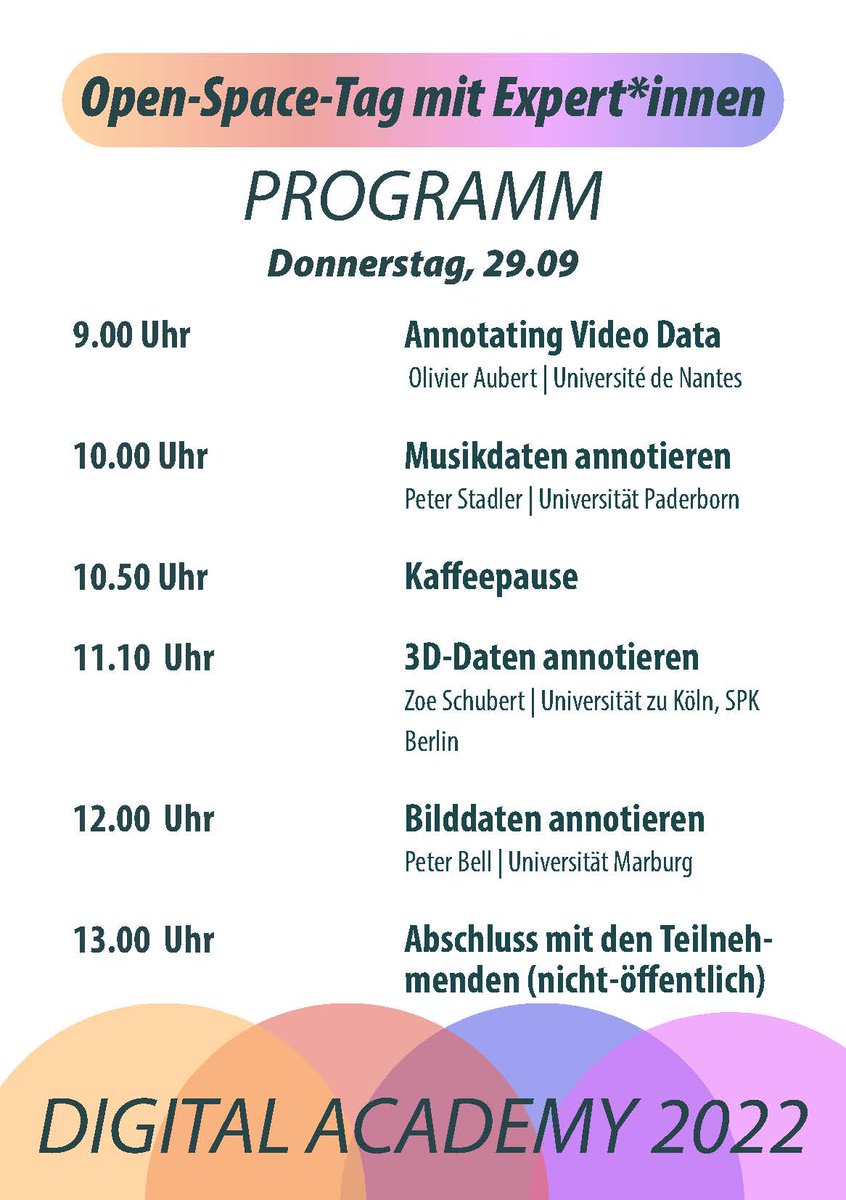 ingo_paetzold's tweet photo. 📢Die diesjährige #digitalacademy22 @BieDigital rückt immer näher. Mit ihr auch unser Open-Space am 29.09., an dem wir mit Expert*innen über die Annotation von Video-, Bild-, Ton-, und 3D-Daten sprechen. 📫Anmeldungen: digital-academy@uni-bielefeld.de #dh #digitalhistory https://t.co/Nrd9HzOPXI