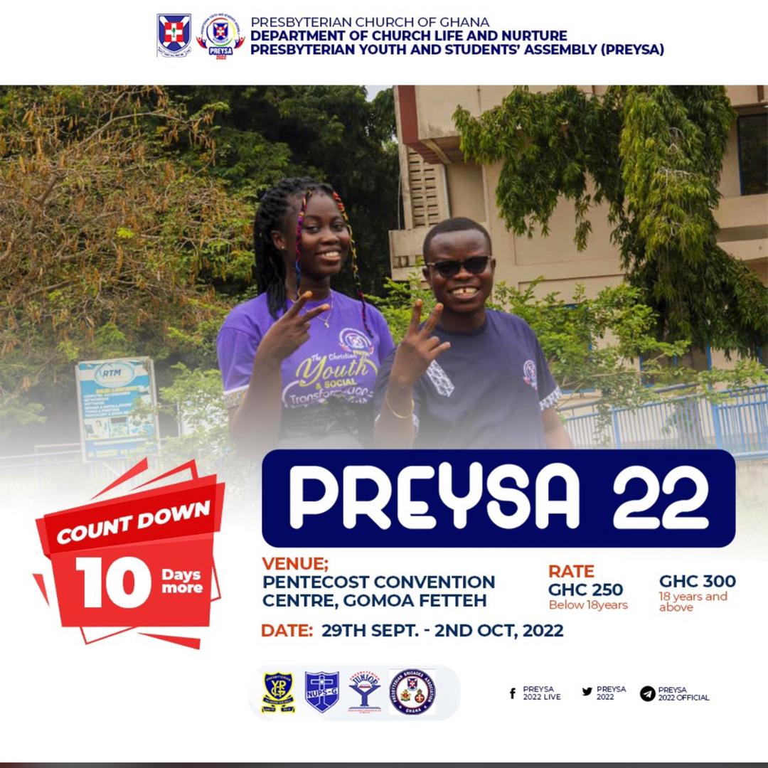 pcg_ypg's tweet image. 1️⃣0️⃣ DAYS MORE 

As the day goes by, the zeal and passion becomes very high and higher. Wait not to say "Had I known". Join the train to PREYSA grounds as soon as possible. 

#PREYSA2022
#InspiredToTransform