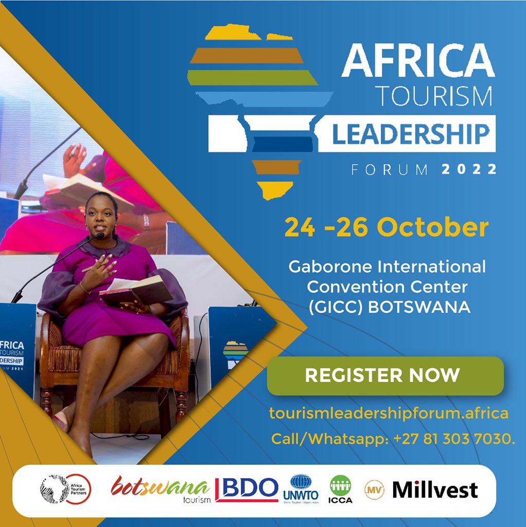 The Africa Tourism Leadership Forum and Awards which strive to recognise and honour change-makers and innovation pioneered by Africans, in Africa, for African travel tourism, is scheduled for 24 to 26 October 2022 in Gaborone Botswana.

#ATLF2022 #5ATLFawards #BotswanaATLF2022