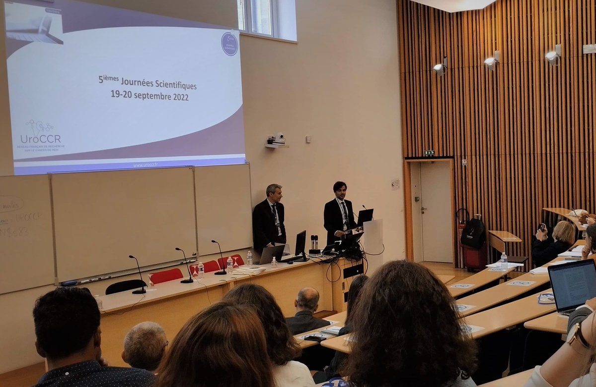 uroccr's tweet photo. 🔊 C’est parti ! Ouverture des 5ièmes #JournéesScientifiquesUroCCR
👉🏻Pr Jean-Christophe BERNHARD  (coordonnateur principal) et Pr Pierre Bigot (coordonnateur adjoint) d'@uroccr sont heureux d’accueillir les participants de cette 5ième édition !😀
 
#kidneycancer #urology https://t.co/7nSO9LIMKJ