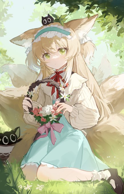 スズラン(アークナイツ) 「编花环 #アークナイツ #スズラン