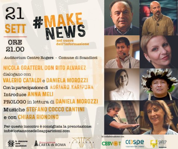 Cesvot's tweet photo. #21settembre h 21:00, ultimo appuntamento di #MAKENEWS, nel cuore dell'informazione all’Auditorium Centro Rogers del @comunescandicci.
Al centro della serata il Sudamerica con il narcotraffico e la devastazione dell’ambiente e i cambiamenti climatici. https://t.co/GJZH6F8CT0
