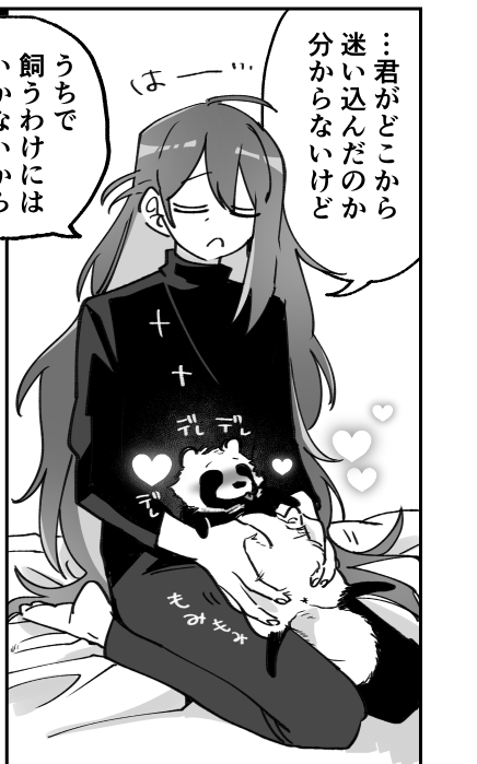 じゃくらいの膝の上でデレデレの狸(どっぽ)です… 