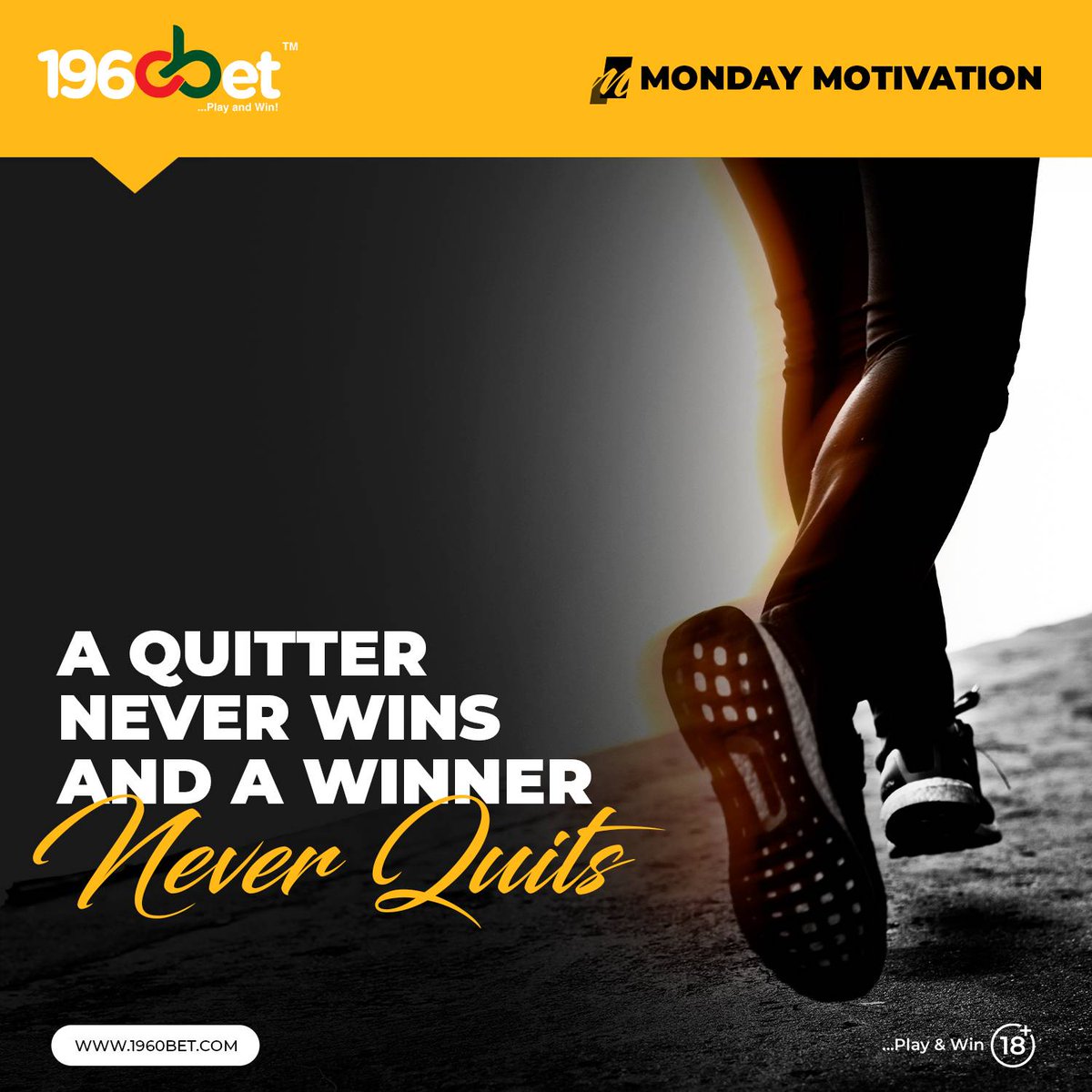 1960BetSupport's tweet photo. “Be miserable. Or motivate yourself. Whatever has to be done, it's always your choice.”
– Wayne Dyer

Remember a Quitter never win and Winner never quit

#mondaymotivation #monday #motivation #mondayvibes #1960bet https://t.co/vVG1dtmEvp