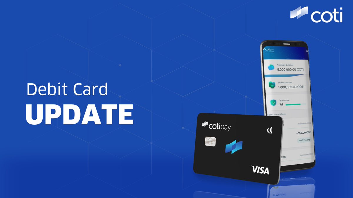 COTInetwork's tweet photo. Following conversations with our partner @SimplexCC, a new 4-week campaign has been launched today, during which fees charged on $COTI debit cards will be reduced from 4.5% to 3% for non Euro payments. Fees for Euro payments still remain as low as 0.7%.

https://t.co/i6nLYCeKNd https://t.co/wdaLs4DZp6