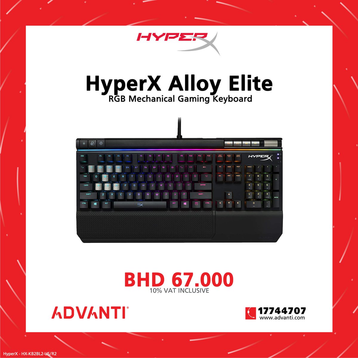 ADVANTI Bahrain on Twitter "⬇ RGB MECHANICAL GAMING KEYBOARD ⬇ 🔥HyperX