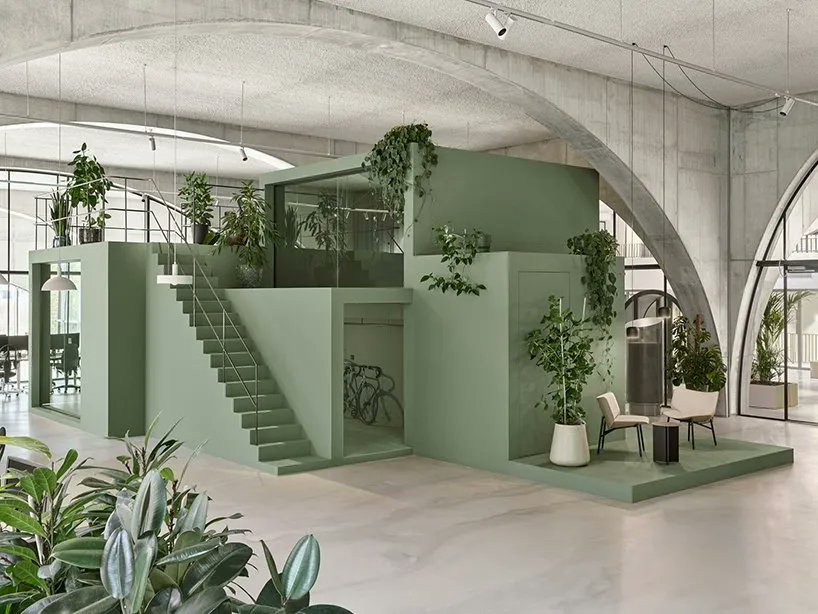designboom's tweet photo. studioninedots' flexible pavilions spark creativity + interaction in amsterdam workplace https://t.co/i9pksnvdW6 https://t.co/jYQe1auQtX
