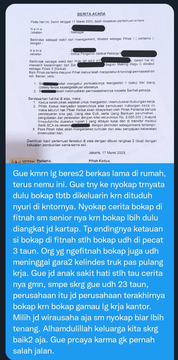 Work! Hati2 sm semua org yg ada di tmpt krja krn siapapun bs nusuk kita.
