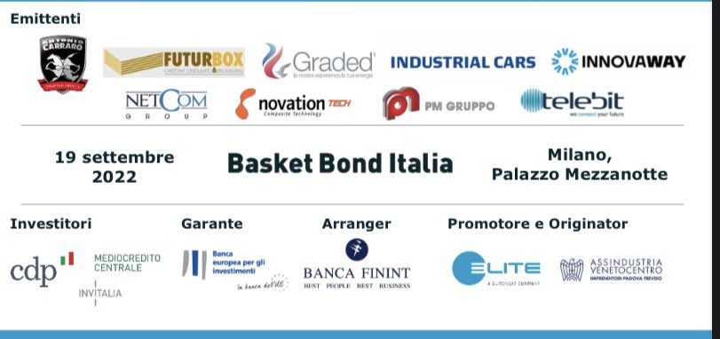 LorenzSquintani's tweet photo. Al via il programma #Basketbond Italia da €150 milioni, presentato oggi a @BorsaItalianaIT, grazie al quale 9 imprese attive su tutto il territorio nazionale raccoglieranno le risorse necessarie per sostenere i rispettivi piani di investimento e sviluppo
https://t.co/i23wgjJAOy https://t.co/QmfuPCHvAW