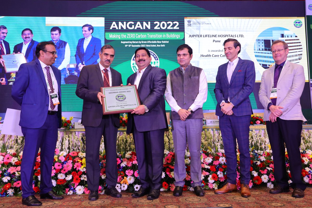 AwardsNeerman's tweet photo. ‘Jupiter Lifeline Hospitals Ltd’ building at #Pune was awarded under the ‘Health Care Category’ by the jury for @beeindiadigital NEERMAN Awards at ANGAN 2022 on 15th of September 2022.

Congratulations to the team for the feat!

#hospital #healthcare #energy #lowenergy #lowcarbon https://t.co/27tisBJSDy