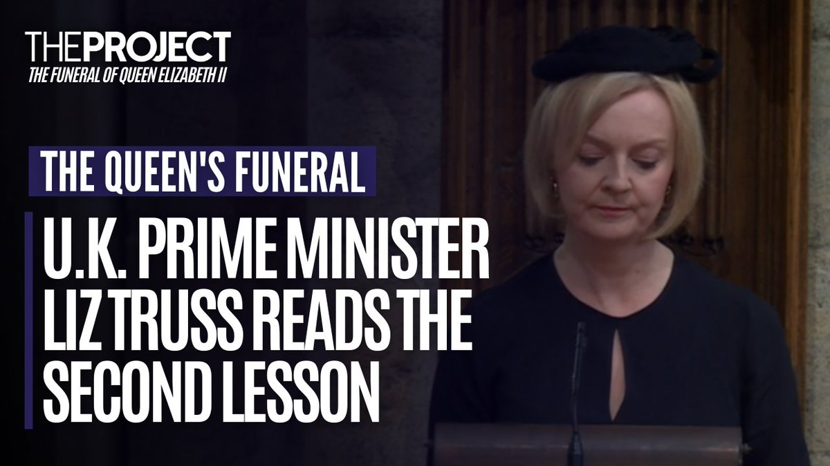 The Project on Twitter "British Prime Minister Liz Truss reads the
