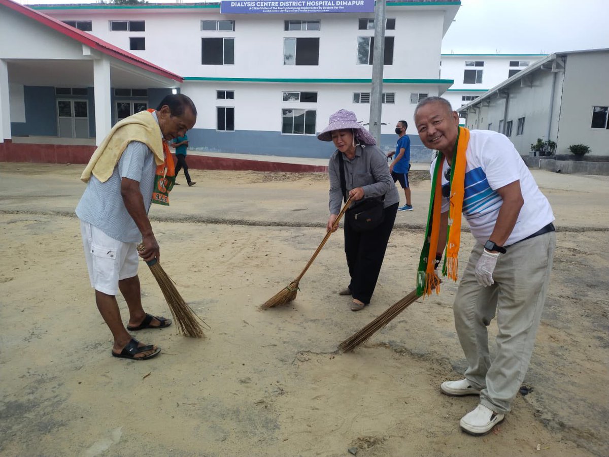 BjpDimapur's tweet photo. BJP Dimapur District today Kick-Started week long Cleanliness Drive program under the banner “Seva Pakhwara” to Commemorate the Birth Anniversary of Hon’ble Prime Minister Shri. Narendra Modi ji at District Hospital Dimapur. https://t.co/AoNI4ZuQ1a