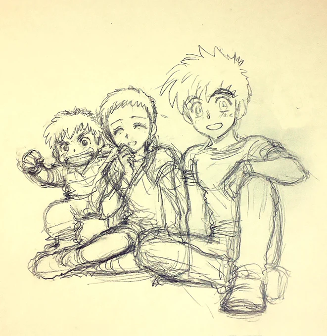 ラフ祭り続きです(半ばヤケ)・中の人お誕生日絵だったもの・ドアンん家(残りの子も裏から描いているもののバランス悪くて描き直し必須)・あしだキャラ空で描いてみようチャレンジ 