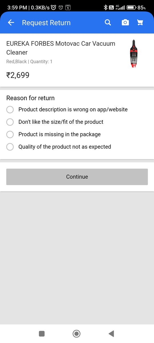 santhoshgetit's tweet photo. There is no option to select as Wrong product received #FakeFlipkart https://t.co/6dRbMp5PuC