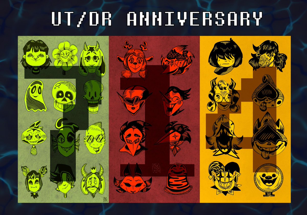 PitonBaton's tweet photo. I know that Deltarune Ch1 anniversary is in October, but I want to post this full image now 🧸💚 #deltarune #undertale #Kris #Susie #Ralsei #Lancer #RouxlsKaard #KingOfSpades #Jevil #KRound https://t.co/vu4gn8wXY5