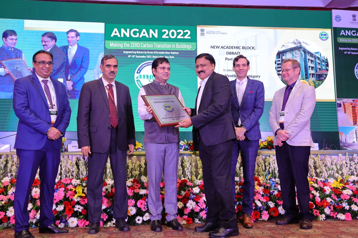 ‘New Academic Block, DBRAIT’ at #Portblair was awarded under the ‘Naturally Ventilated Category’ by the jury for @beeindiadigital NEERMAN Awards at ANGAN 2022 on 15th of September 2022.

Congratulations to the team for the feat!

#ventilation #lowenergy #passivedesign #cooling
