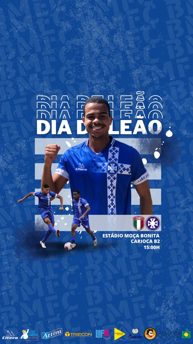 BMFCOficial's tweet photo. ⚪️🔵 DIA DE LEÃO!!! 🔵⚪️

🆚 Barra da Tijuca
🕑 15h
🏟️ Moça Bonita - Bangu
🏆 Carioca B2

#TodosPeloLeão #VamosBarrão https://t.co/QWAaR9smGr