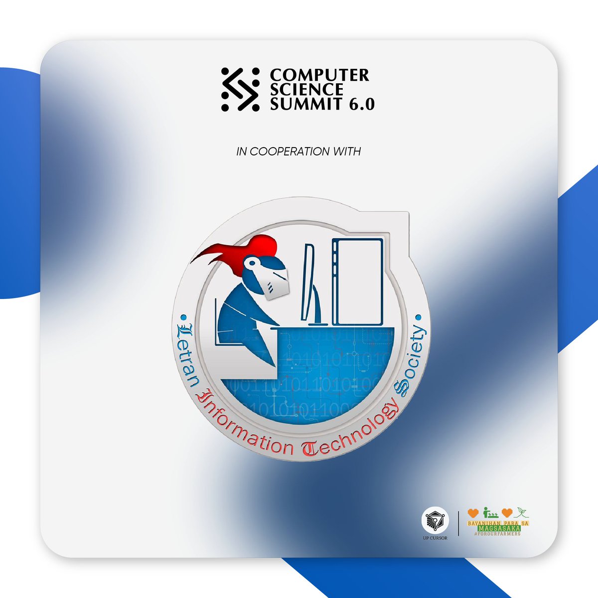 the_cssummit's tweet photo. UP CURSOR would like to thank all our Organizational Partners and Media Partners for making the Computer Science Summit 6.0 a success!

Profits will go to our official beneficiary, @forourfarmers 

#TeknolohiyaParaSaMasa #CSS2022
1/3 https://t.co/GdKtS5dQeQ