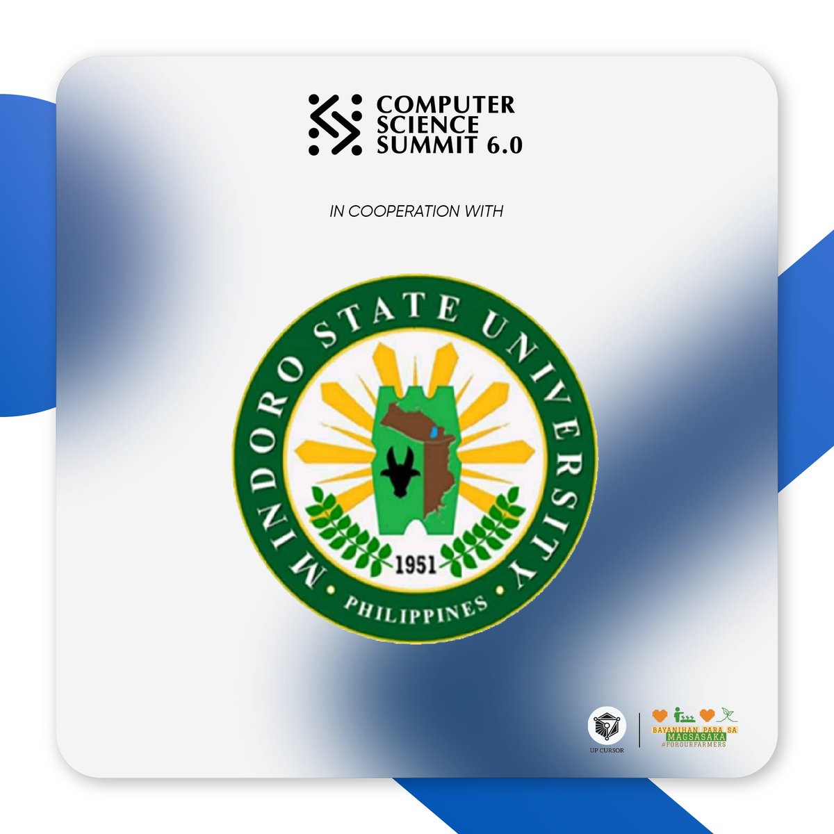the_cssummit's tweet photo. UP CURSOR would like to thank all our Organizational Partners and Media Partners for making the Computer Science Summit 6.0 a success!

Profits will go to our official beneficiary, @forourfarmers 

#TeknolohiyaParaSaMasa #CSS2022
2/3 https://t.co/1JZqlgSGRZ