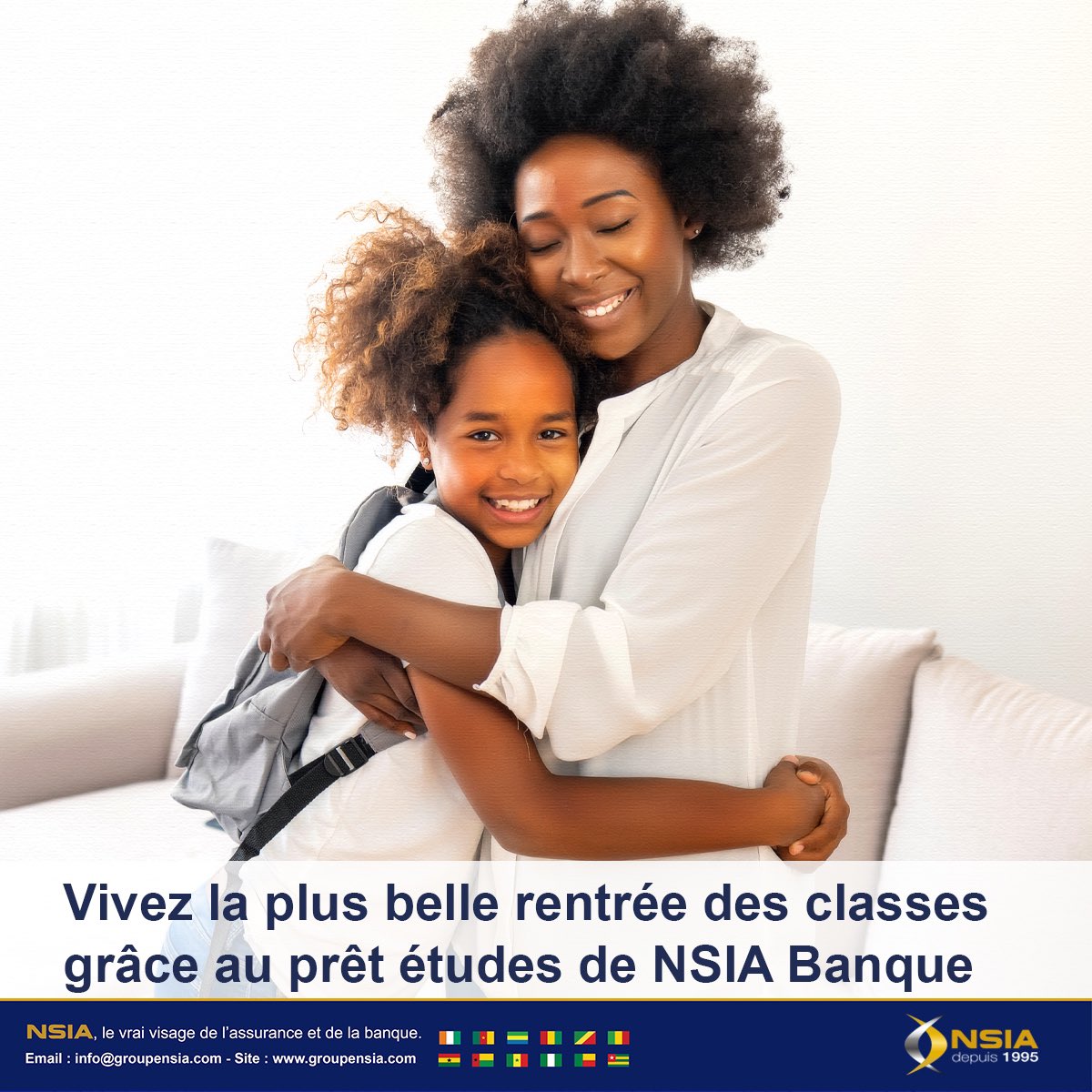GroupeNsia's tweet photo. La rentrée scolaire est l’une des périodes les plus stressante pour les parents.
NSIA Banque, vous permet de financer la rentrée de vos enfants en toute quiétude avec le prêt études.
Rendez-vous en agence NSIA Banque !
☎️ (+225) 80 200 800
#NSIABanque
#GroupeNSIA https://t.co/76BrMd0xBN