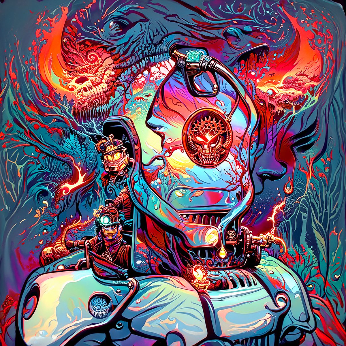 I was poking around different projects yesterday and found Ravish Boyz - I looked at their sneak peeks and really loved the cyborg they had. So I decided to do a little rework of it. Giving very "Hellborg" energy 🔥