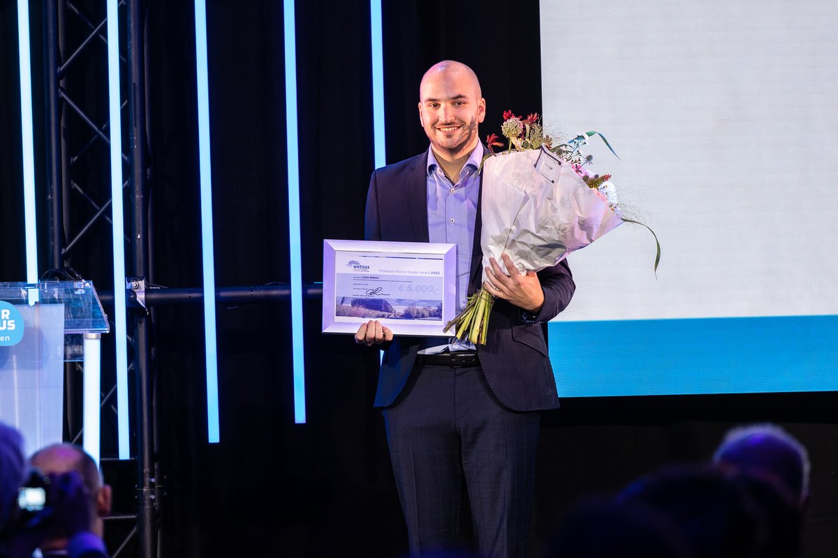 wetsus's tweet photo. Carlo Belloni wins Wetsus' Marcel Mulder Award at the European Water Technology Week https://t.co/48qKNk9ne7 https://t.co/0zd0763Hzw