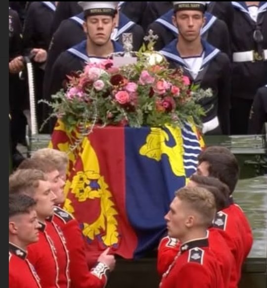 I would just like to pay tribute to the men from the Queen’s Company First Battalion Grenadier Guards, who were Her Majesty's pallbearers. 

What a tremedous physical (and emotional) burden, with their every move in the global spotlight. 

Well done chaps. Outstanding service