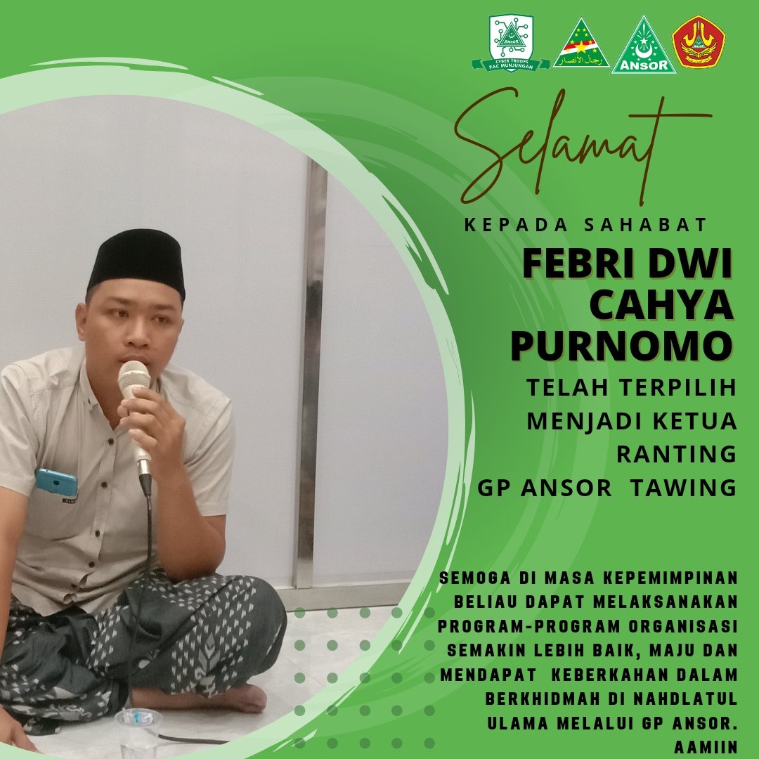 AMunjungan's tweet photo. Rapat Anggota / Konferensi Pimpinan Ranting Gerakan Pemuda Ansor Desa Tawing Masa Khidmah 2022-2024 di Mushola As - Syurojun Desa Tawing Kec. Munjungan Kab. Trenggalek (Sabtu, 19 September 2022) 
.
#BanserTawing
#AnsorMunjungan
#BanserMunjungan
#AnsorMunjunganKeren https://t.co/ufStGb9NPq