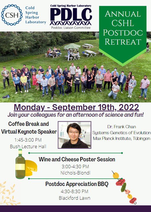Happy national postdoc appreciation week! Please join us for the annual postdoc retreat today.