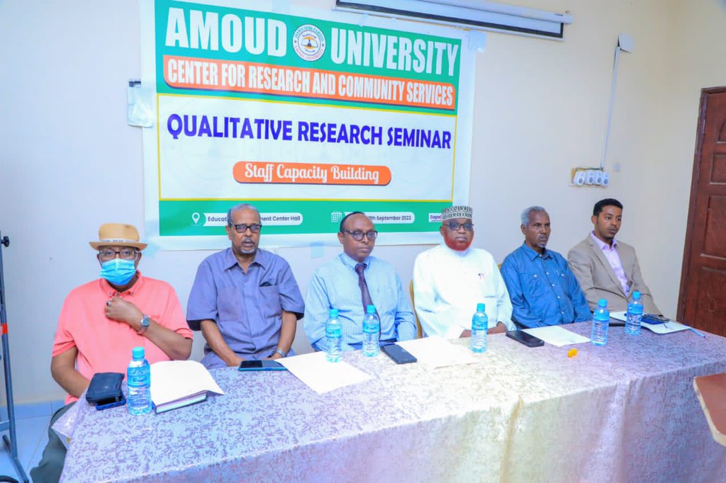 AmoudUniversity's tweet photo. On Today, 19th, Sept. 2022, Center for Research and Community Services, Amoud University, organized a Seminar under the title "Qualitative Research" between 19th -20th of September,the seminar will be held at the College of Health Science Hall. https://t.co/pZQOOafN4z