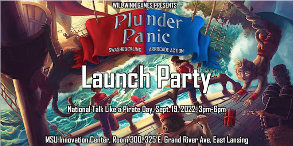 It's National Talk Like A Pirate Day! Celebrate with Will Winn Games as they release their pirate-themed online multiplayer game @PlunderPanic! Event is TODAY at 3pm &amp; guests can play the game and get pics at the Plunder Panic photo booth!

Register here: ow.ly/mxlW50KMREH