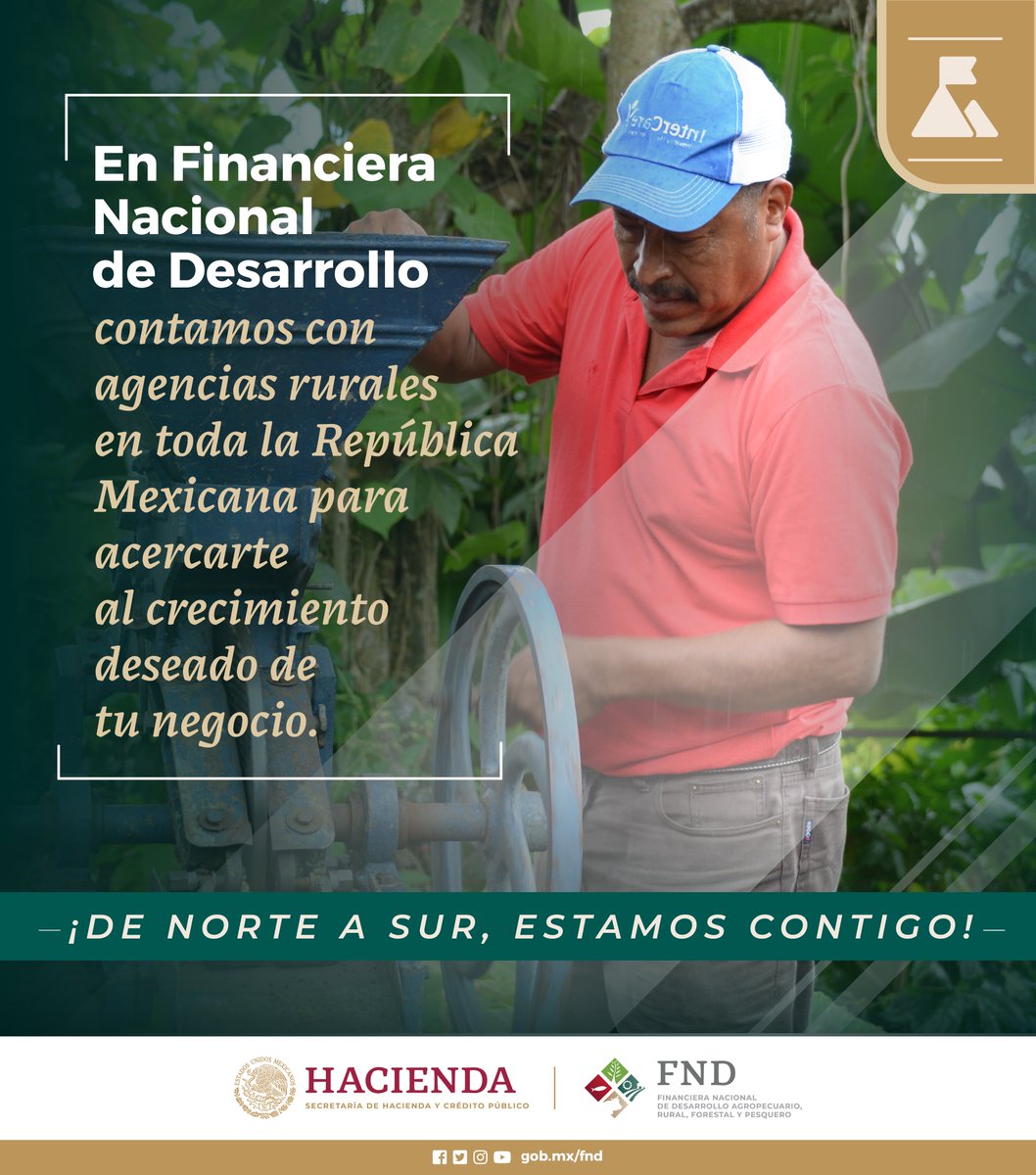 FNDMX's tweet photo. ¡De norte a sur, estamos contigo!
Impulsamos proyectos del sector rural a lo largo y ancho de todo el país. Contamos con más de 90 agencias para tu servicio. 
¡Conócenos! https://t.co/1oSNDqmGwe