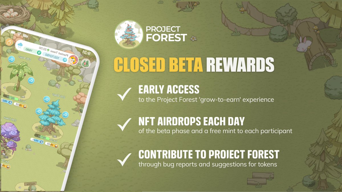ProjectForestHQ's tweet photo. 📢 Closed Beta Updates — Rewards
As we approach Project Forest's closed beta season,
let's take a 👀 at what participants of the closed beta can look forward to at this early testing phase of the grow-to-earn app
#BNB #ProjectForest #GameFi #NFT
Rewards breakdown below 👇 https://t.co/Sn7ovQD3NA