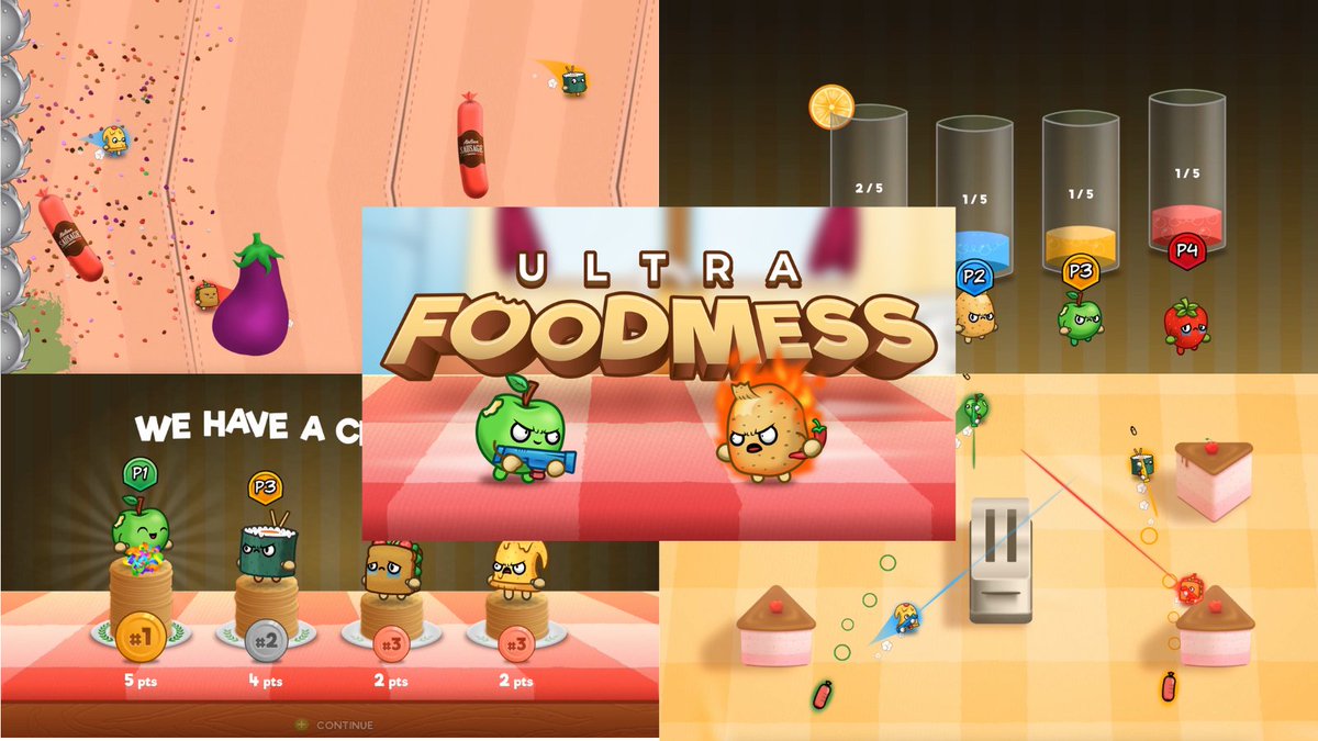 SilesiaGames's tweet photo. Ultra Foodmess for only $1,99 instead of $3,99.
https://t.co/ZMmHRv9Yxi
Is a competitive party game for up to 4 players in which food characters battle against each other.
#nintendo #casualgames #indiegames #Gamedev #NintendoSwitch #ultrafoodmess https://t.co/NgBiTpXotJ