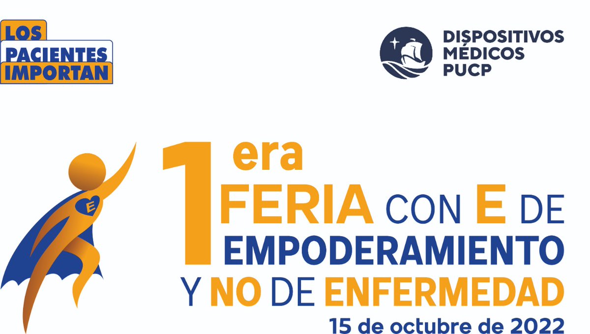 los_pacientes's tweet photo. 📢 1era Feria “Empoderando y visibilizando a los Pacientes con Enfermedades Raras, Huérfanas, Autoinmunes y Crónicas: con E de Empoderamiento y no de Enfermedad”, organizado por #LosPacientesImportan y #PUCP.
📆 15/10/22
🕘 9am a 2pm.
📍 PUCP. 
🔗Registro: https://t.co/IbcuFiiatf https://t.co/r5nApKPxw1