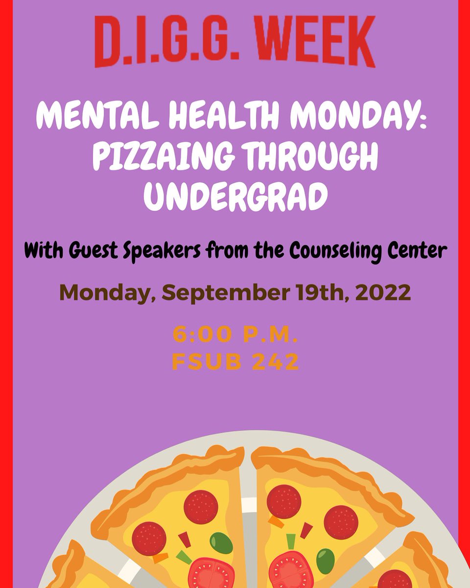It’s the first day of D.I.G.G. Week! Join us today at our first event ❤️🍕 #GramFam