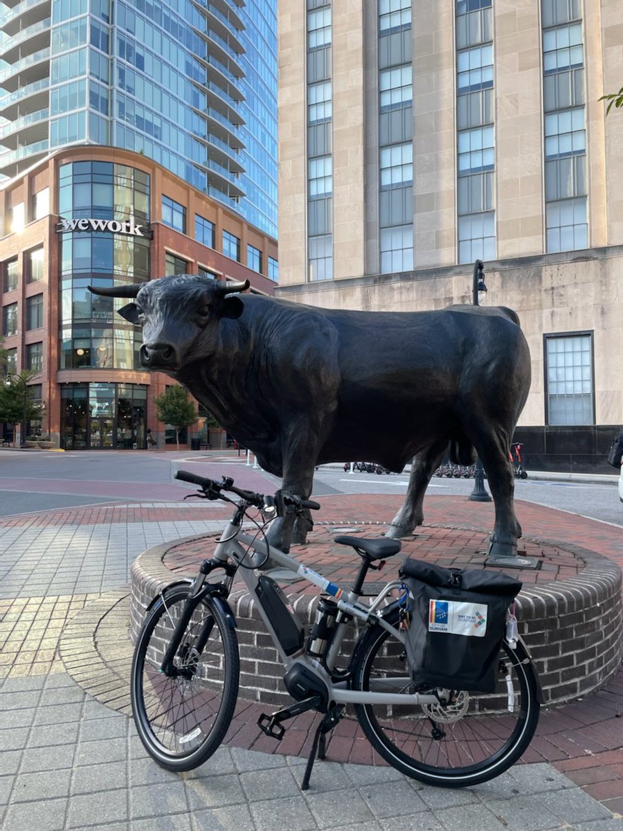movesafedurham's tweet photo. Happy Monday, Durham! The Bull E-Bike Pilot is still making strides across the Bull City! We look forward to welcoming our next group of participants this afternoon! #WayToGoDurham #BullEBikePilot #Rideon https://t.co/Dedqnmewso